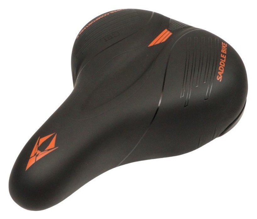 Седло с замком 250*175 мм AZ-N101 черный с оранжевым., SAD-709