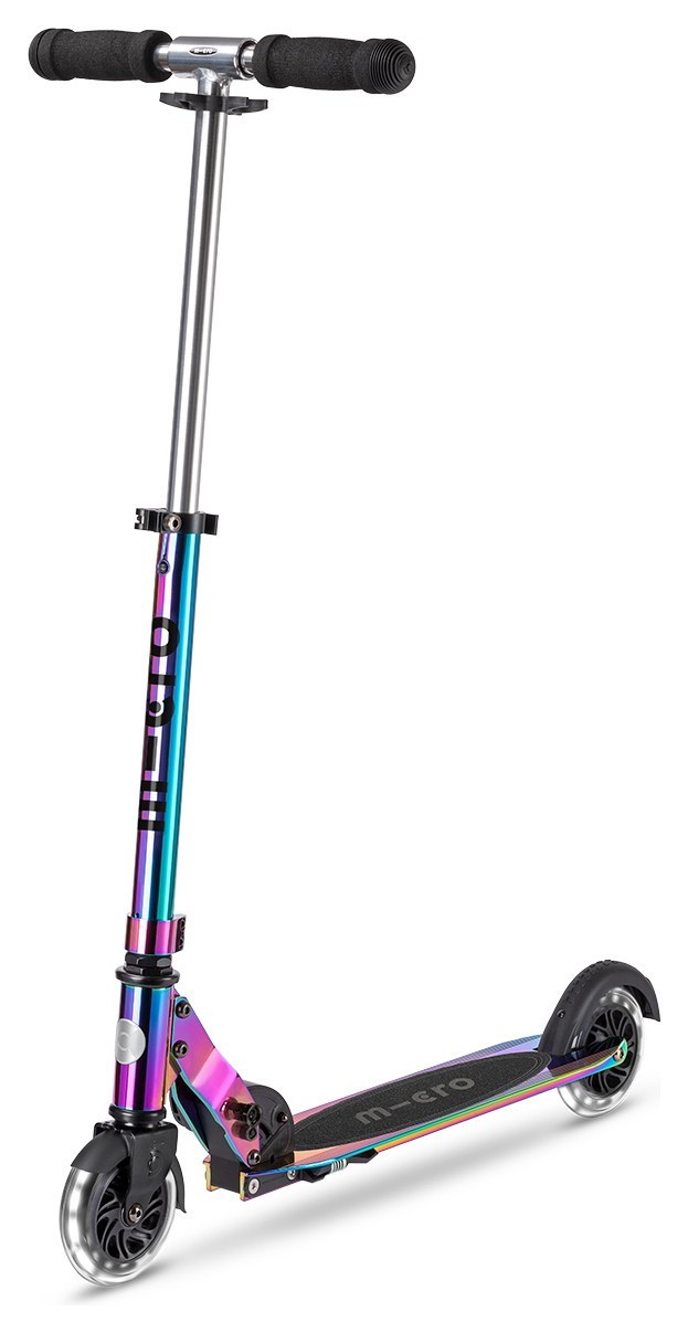 Самокат MICRO серії "Sprite LED" – НЕОХРОМ (до 100  кг (kg), двоколісний, світло), SA0237