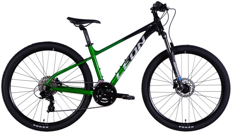 Велосипед AL 27,5" Leon XC 100 HDD рама-16" чорний з зеленим 2025, OPS-LN-27,5-046