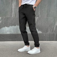 Мужские брюки джогеры с карманами черные Pobedov Vershyna