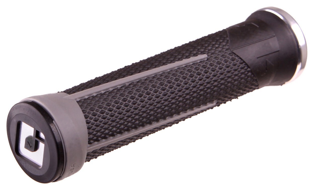Грипсы ODI AG-1 Signature Black/Graphite w/ Silver clamps (черно-графитовые с серебряными замками), OBOD_D35A1BH-S