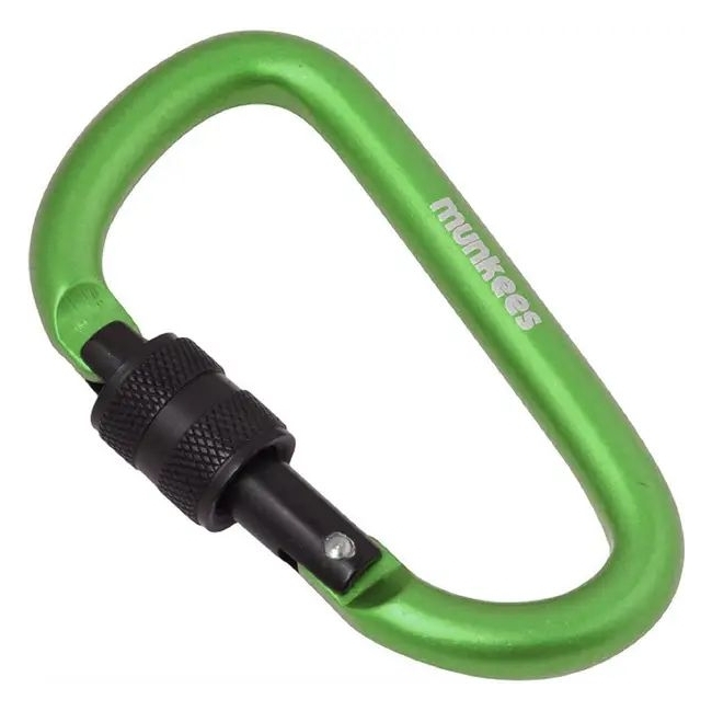 Munkees 3248 карабін D with Screw Lock 8 mm x 80 mm green green, 3248-GG