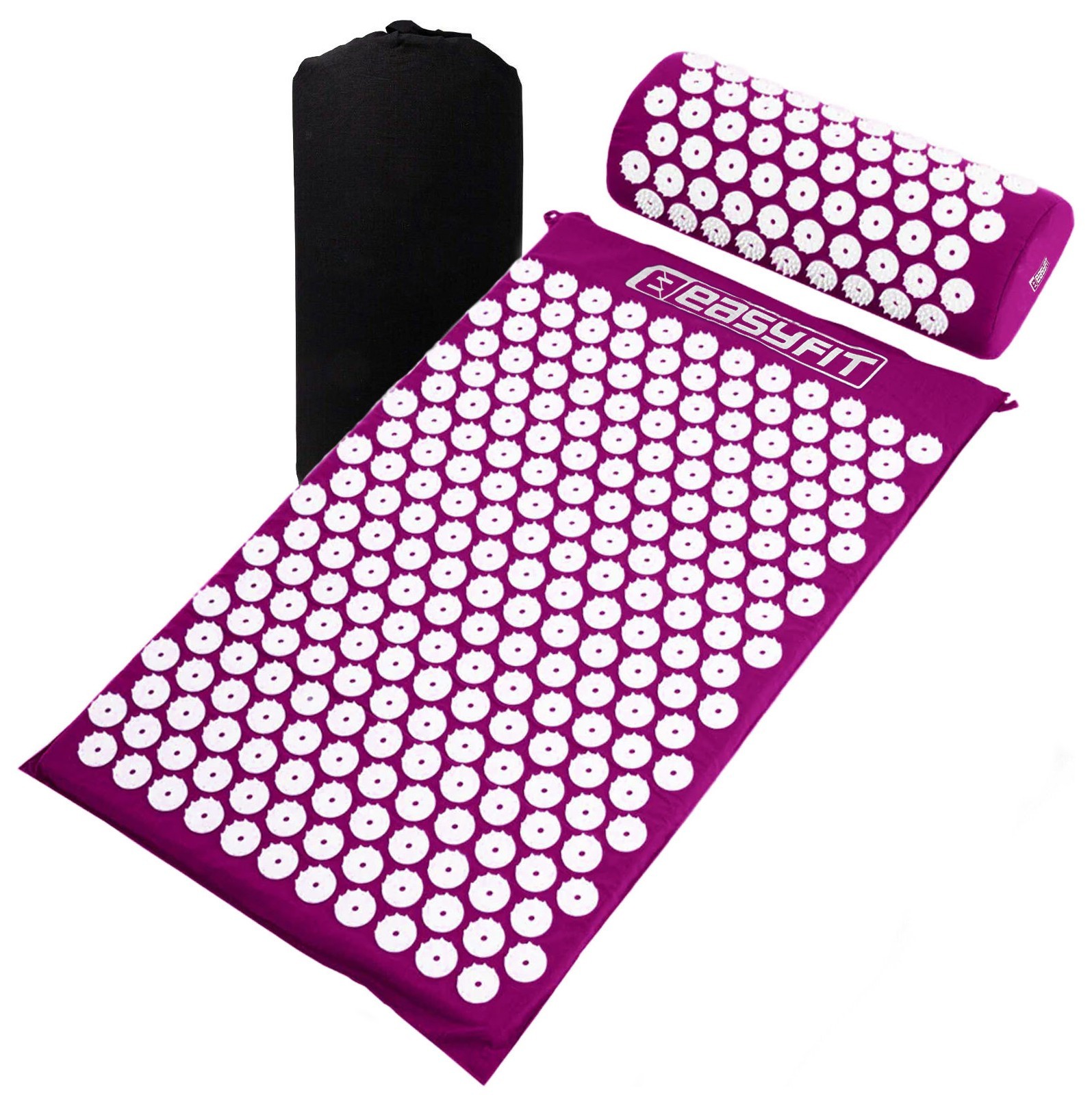 Масажний килимок Easyfit з подушкою (аплікатор Кузнєцова) Фіолетовий, EFIT_EF-2709-VW