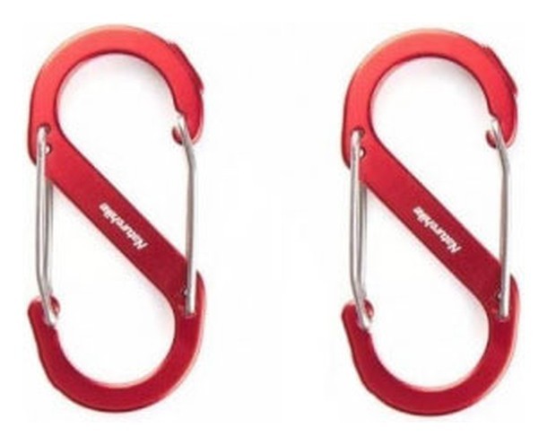 Карабін багатофункціональний Naturehike S-type NH20GS004, 50 мм, 2 шт, червоний, FNR_6927595747117