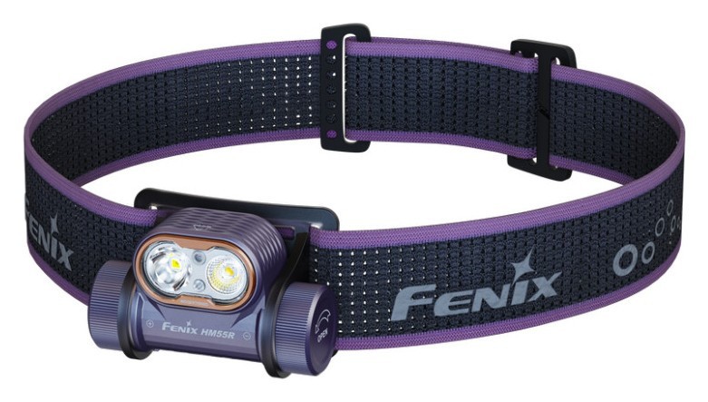 Фонарь налобный Fenix HM55R, фиолетовый, FNR_HM55Rprl