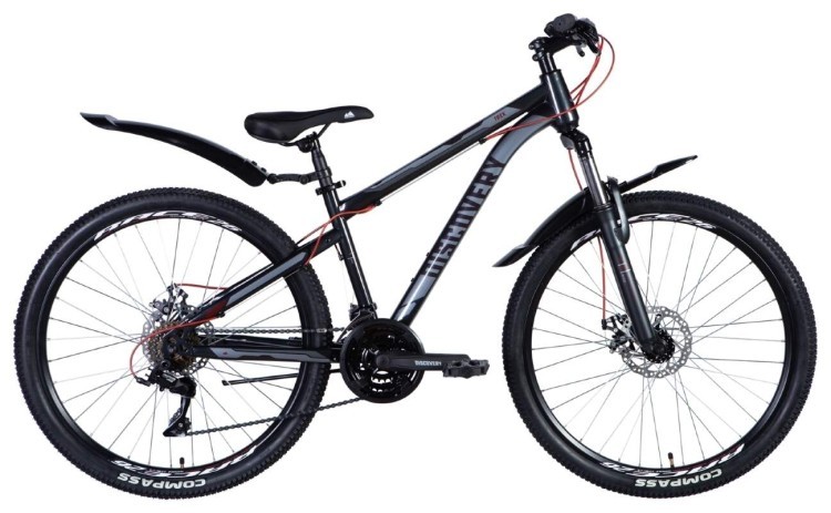 Велосипед ST 26" Discovery TREK AM DD рама- с крылом Pl 2024 (серый (м)), OPS-DIS-26-553