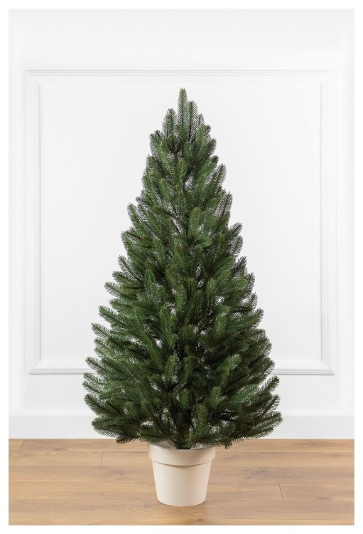 Елка литая "Лапландская" в горшке зеленая, 5964802