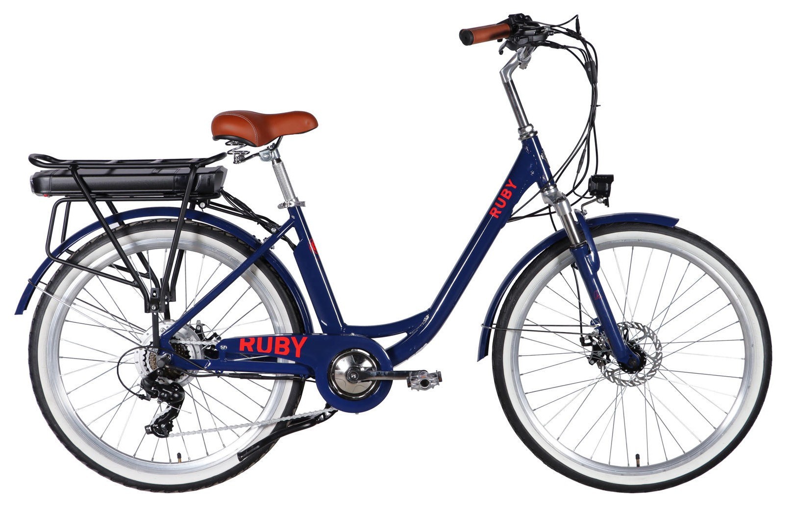 Велосипед с электроприводом 26" AL Dorozhnik eRUBY DD FR рама-17" 36B 13А*ч 500Вт темно-синий 2026, ELB-D-26-299