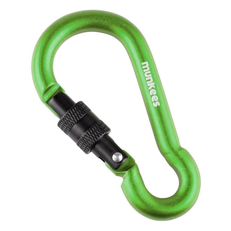 Munkees 3249 карабін Pear with Screw Lock 8 мм x 80 мм green green, 3249-GG