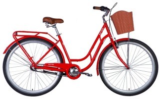 Велосипед ST 28" Dorozhnik RETRO планет. рама- "з багажником задн St з кошиком Pl з крилом St 2024 (помаранчевий)