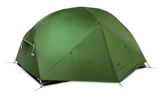 Палатка сверхлегкая двухместная с футпринтом Naturehike Mongar NH17T007-M, 210T, темно-зеленый