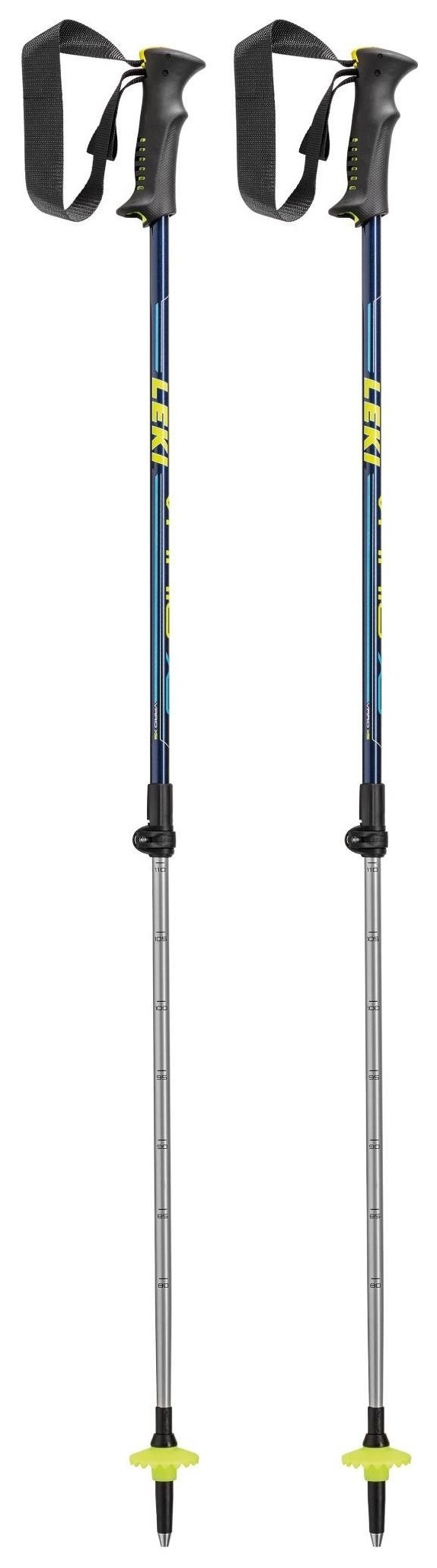 Палиці для гірських лиж для підлітків Leki VARIO XS 80-110см Blue metallic/neon yellow/cyan (64920521-WRH), RCH_16401