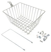 Кошик Сталь під болт і на рульову колонку 24-28" 370*290*185 мм зі стійкою 400L 25,4" CK-006S срiблястий