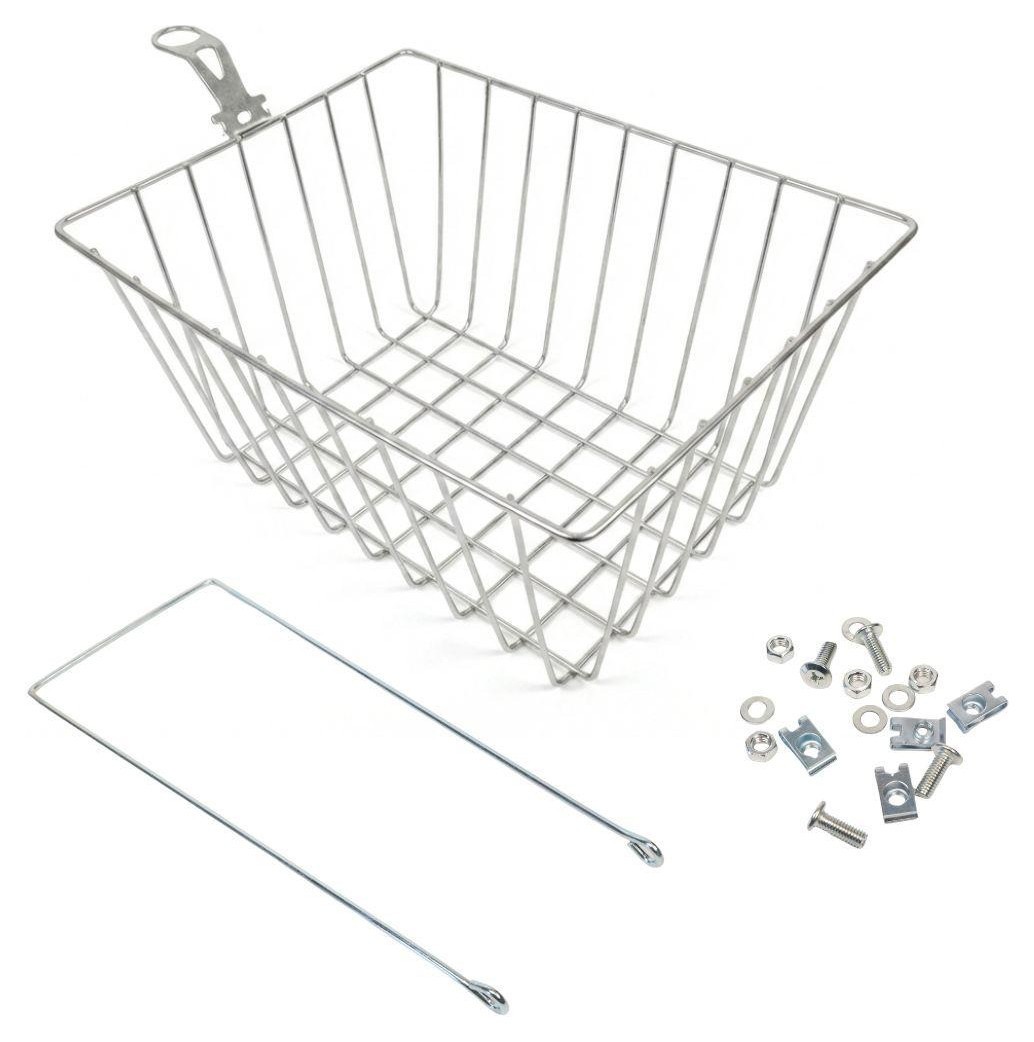 Кошик Сталь під болт і на рульову колонку 24-28" 370*290*185 мм зі стійкою 400L 25,4" CK-006S срiблястий, BSK-064