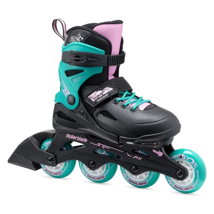 Ролики Rollerblade Fury 2024 black-sea green, 07373500-3C1-29-33