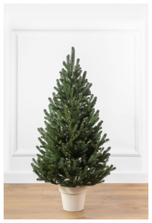 Елка литая "Венская" в горшке зеленая, 9063431