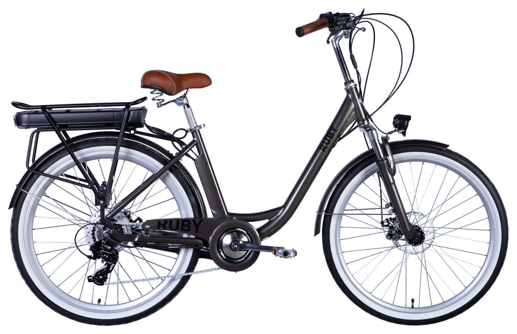 Велосипед с электроприводом 26" AL Dorozhnik eRUBY DD FR рама-17" 36B 13А*ч 500Вт мокрый асфальт 2026, ELB-D-26-300