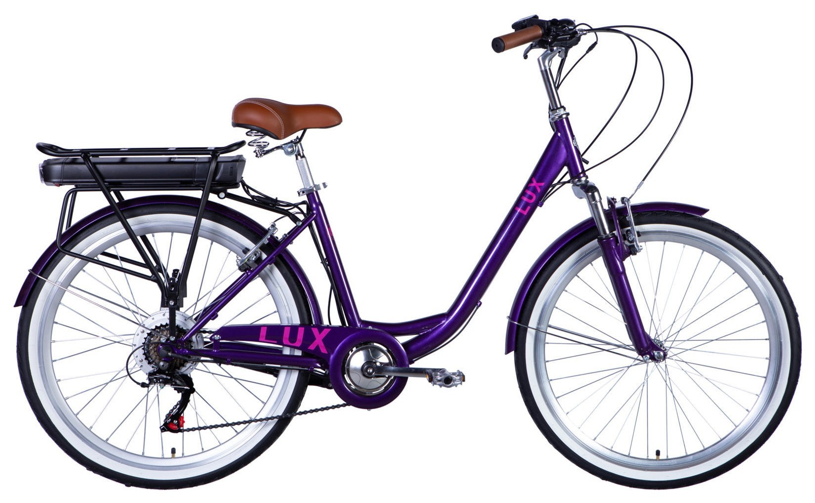 Велосипед уцененный с электроприводом 26" ST Dorozhnik eLUX Vbr FR рама-17" 36B 13А*ч 500Вт сливовый (матовый) 2026, STK-D-26-468