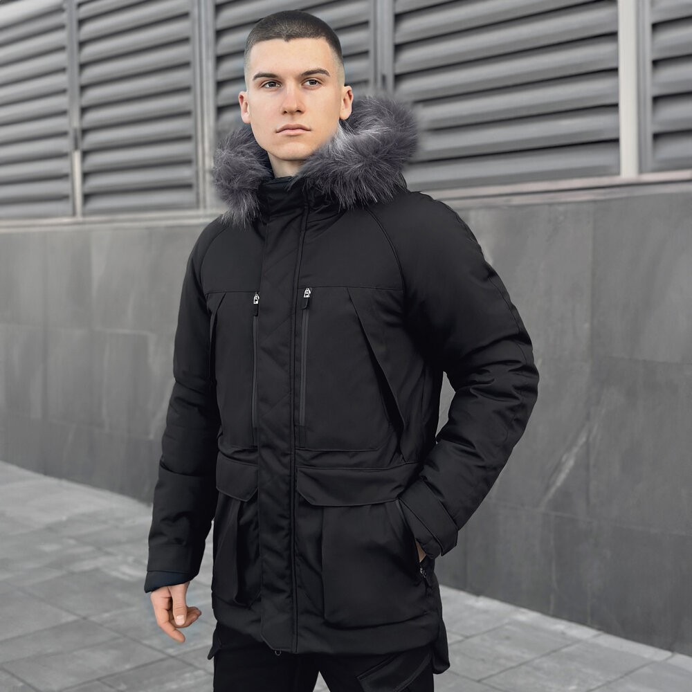 Парка чоловіча зимова з капюшоном Pobedov Seniora Udacha Gray, POB_00000005695