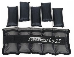 Утяжелители для ног и рук с металлом EasyFit Metal наборные с переменным весом 0,5-2,5 кг
