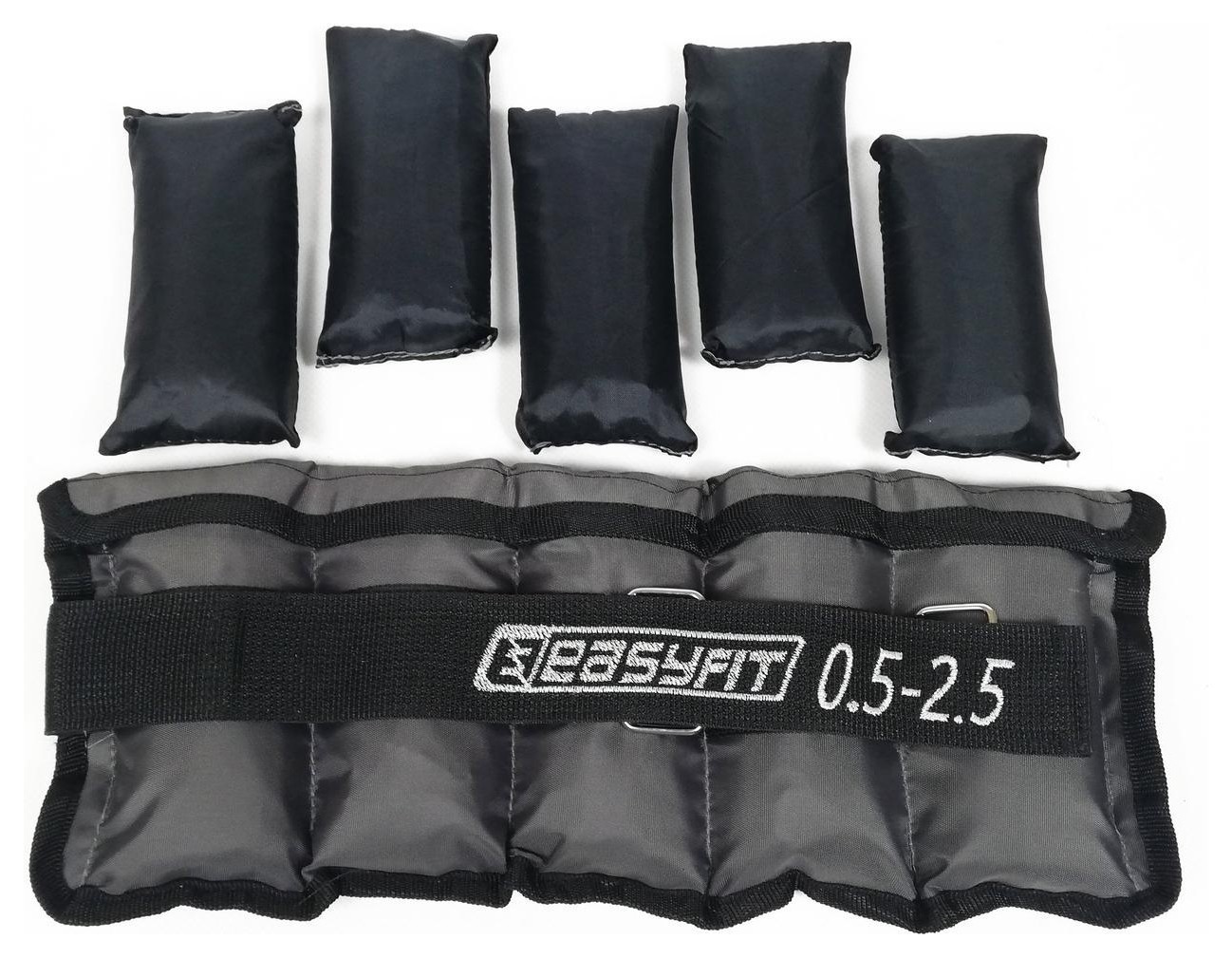 Утяжелители для ног и рук с металлом EasyFit Metal наборные с переменным весом 0,5-2,5 кг, EFIT_EF-AWTМ-525