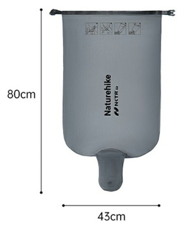 Гермомішок-насос універсальний для надування матраців та подушок Naturehike, сірий, FNR_6927595793909