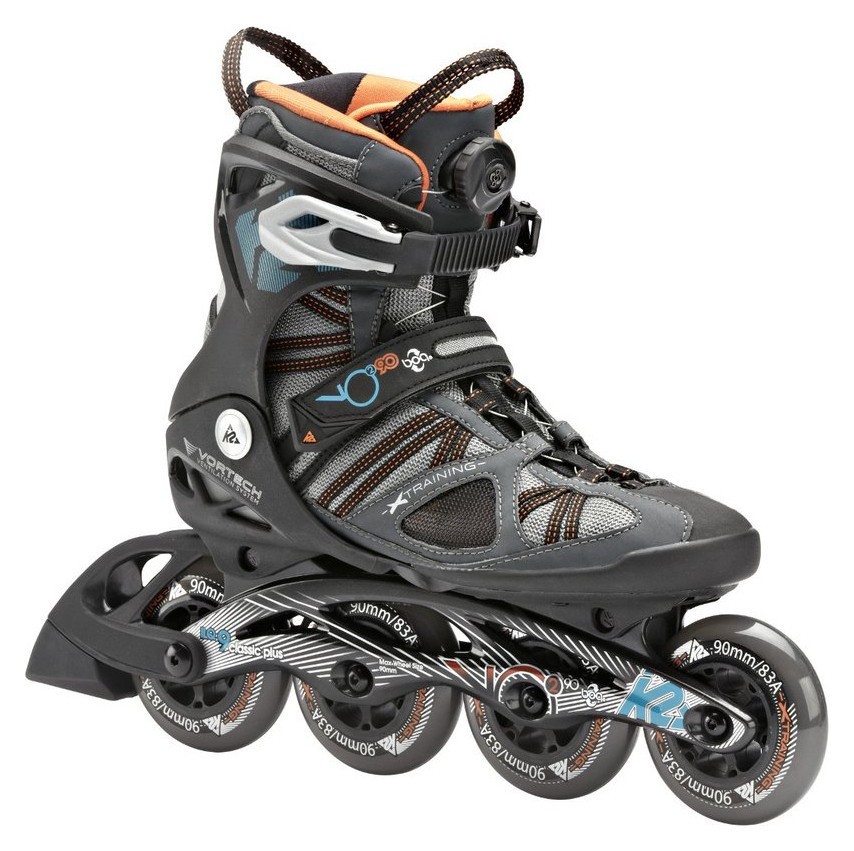 Роликові коньки для дорослих K2 VO2 90 BOA M 45 (11.5US) 295мм Black/grey/orange (3040009), RCH_22671