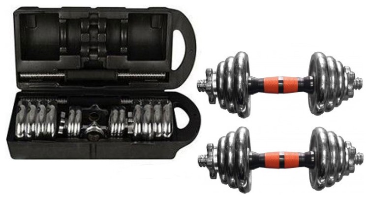Гантели хромированные (разборные) 2*7,5=15кг Bavar Sport (), BVR_180