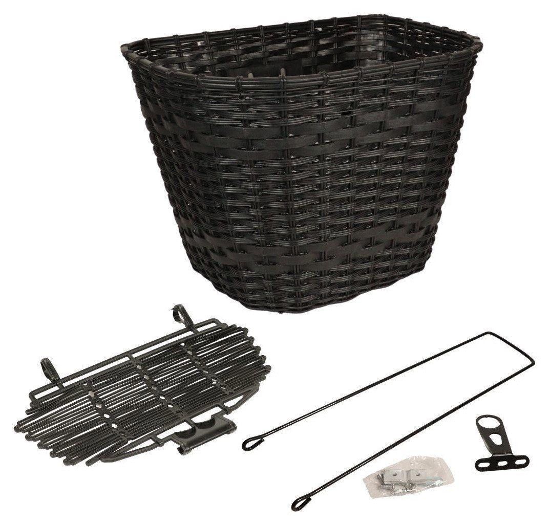 Кошик Пластик на рульову колонку 24-28" 360*250*250 мм зі стійкою 400L 25,4" CK-006S чорний з кришкою, BSK-067