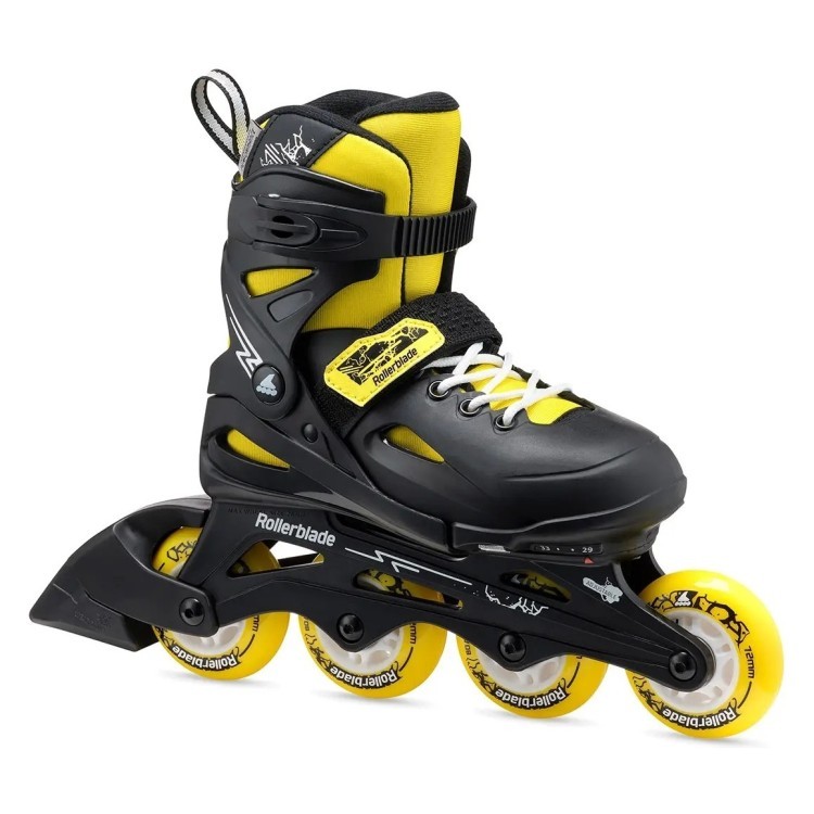 Ролики Rollerblade Fury 2024 black-yellow, 07373500-800-29-33