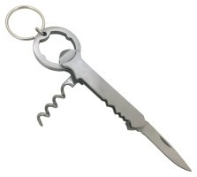 Munkees 3456 брелок-нож-штопор SS Corkscrew steel