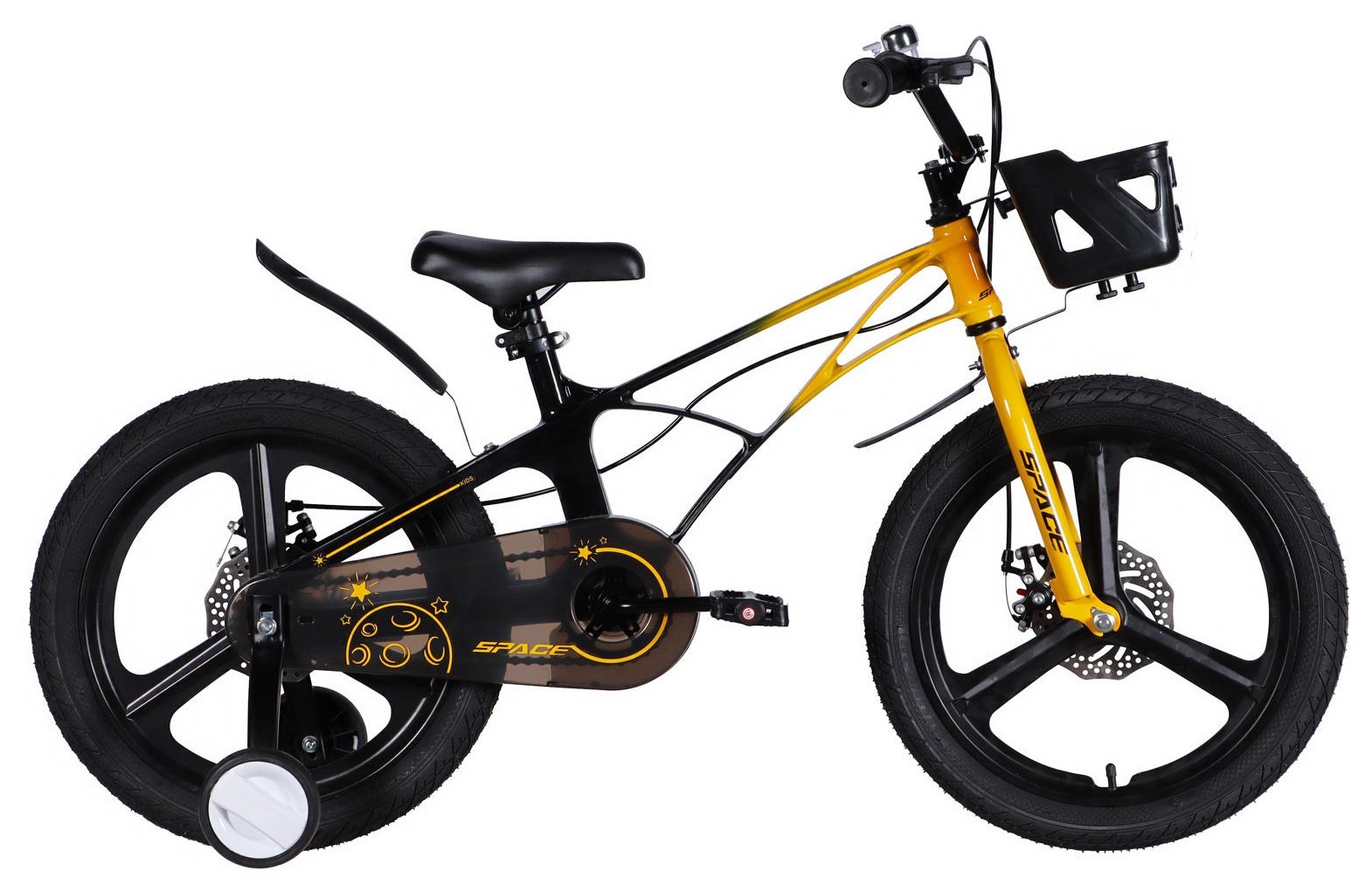 Велосипед уцененный MG 18" SPACE KID ANDROMEDA DD рама-10" желто-черный 2026, STK-SK-18-021