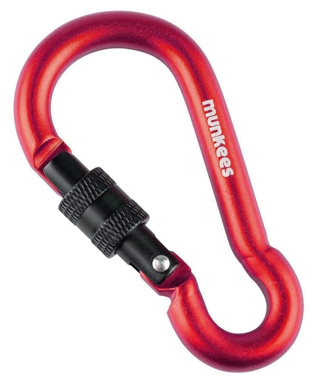 Munkees 3249 карабін Pear with Screw Lock 8 mm x 80 mm red, 3249-RD