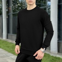 Свитшот мужской однотонный черный Pobedov 001