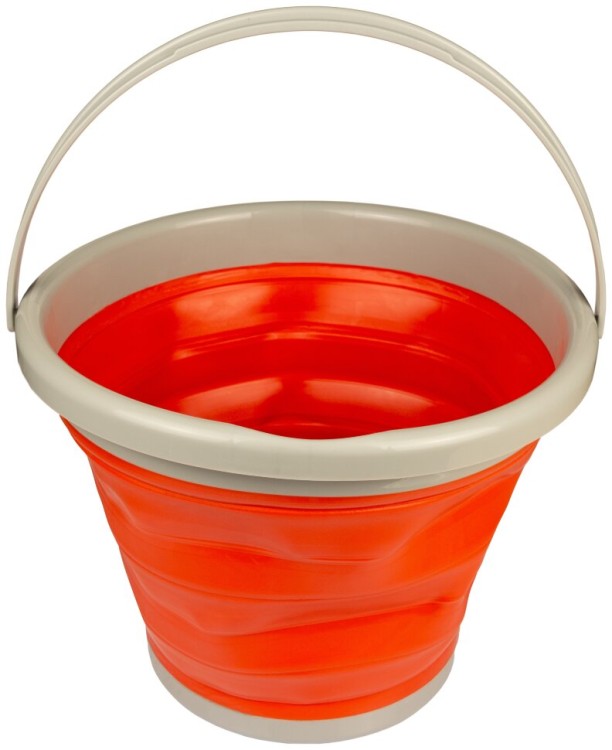 Ведро TRAMP складное силиконовое 10л, Оранжевое, Оранжевый, TRC-091-orange