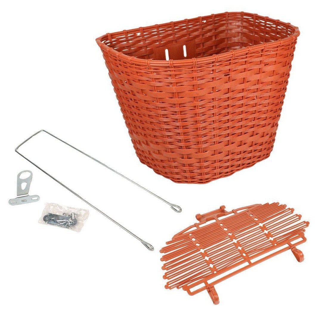 Кошик Пластик на рульову колонку 24-28" 360*250*250 мм зі стійкою 400L 25,4" CK-006S коричневий з кришкою, BSK-068