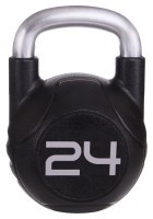 Гиря цельная с полиуретановым покрытием и хромированной ручкой Zelart TA-2681-24 24кг (MD2220-24) (металл, PU, черный)