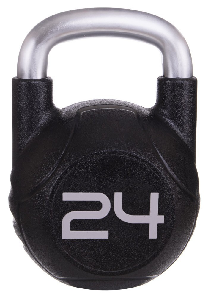 Гиря цельная с полиуретановым покрытием и хромированной ручкой Zelart TA-2681-24 24кг (MD2220-24) (металл, PU, черный), RNS_TA-2681-24