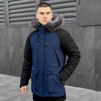 Парка чоловіча зимова з капюшоном Pobedov Seniora Udacha Gray