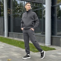 Комплект штани та кофта Pobedov Grand ЗИМА. Темно-сірий спортивний костюм