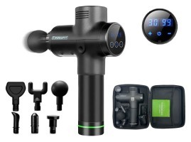 Масажний пістолет EasyFit Percussio (портативний перкусійний вібромасажер для тіла з 6 насадками)