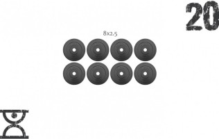 20 кг (8x2.5) дисків, покритих пластиком (31 мм)