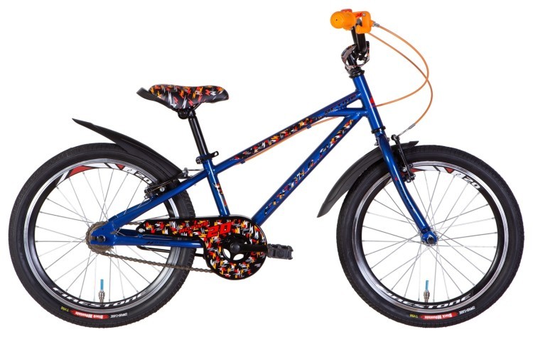Велосипед ST 20" Formula ACTIVE Vbr рама-10" синий 2024 крылья, подножка, звонок, OPS-FRK-20-205