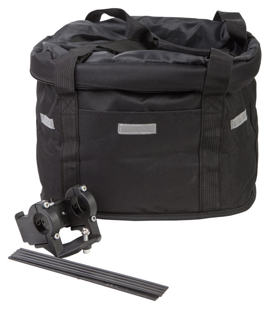 Велосумка корзина на руль Оксфорд 30x23x25 см BRAVVOS QJ-605 черный AM (брендированная упаковка), BIB-061