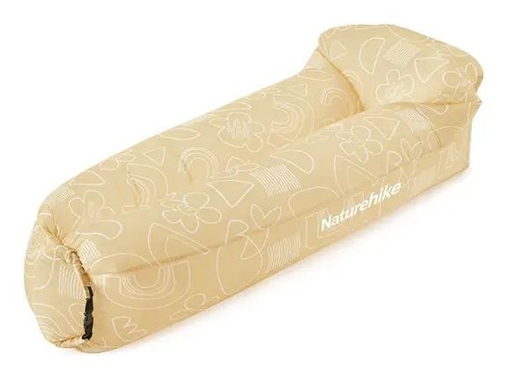 Матрас надувной ламзак Naturehike NH20FCD06, 180х70х52 см, бежевый с принтом, имеет чехол-рюкзак., FNR_6975641886792