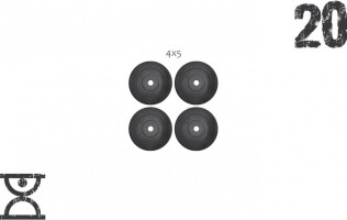 20 кг (4x5) дисків, покритих пластиком (31 мм)