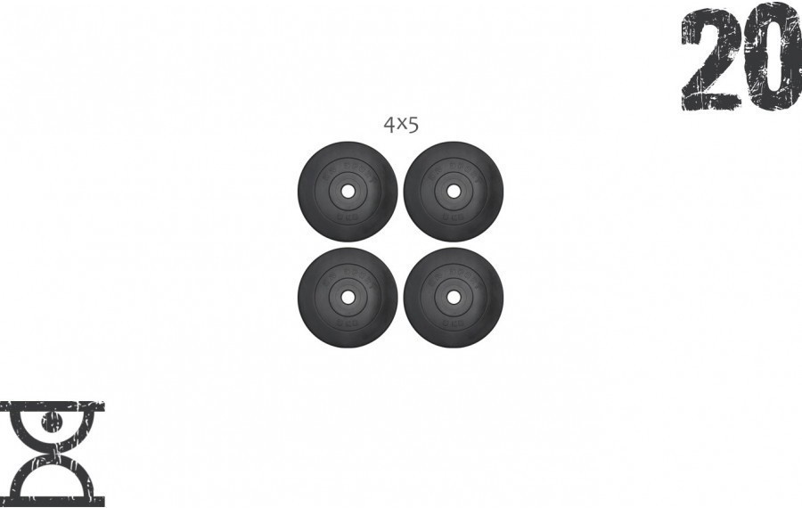 20 кг (4x5) дисків, покритих пластиком (31 мм), RNS_RNbitset20