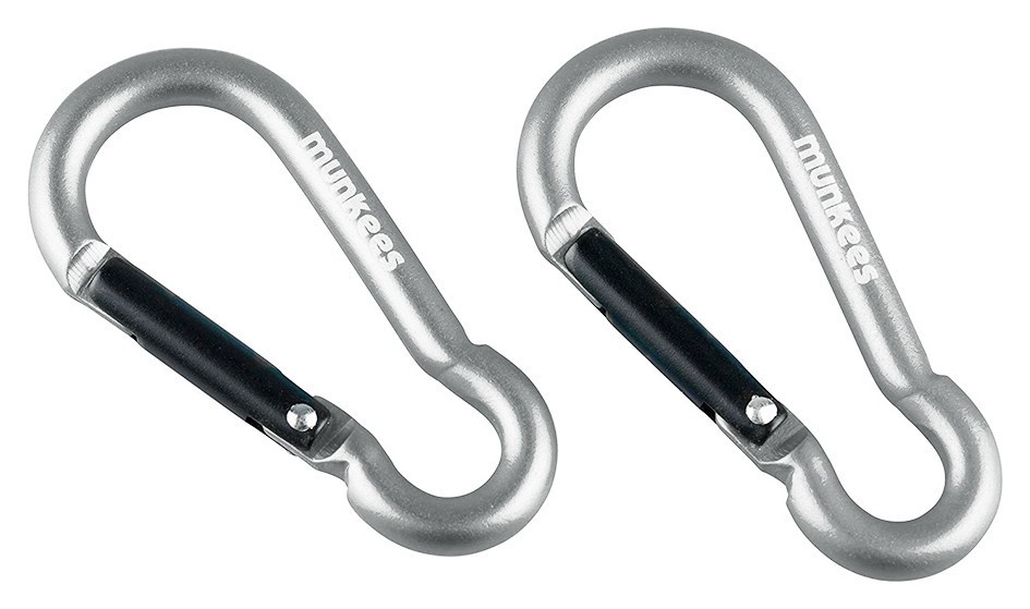 Munkees 3235 карабіни Pear 5 mm x 50 mm 2-Pack grey, 3235-GY