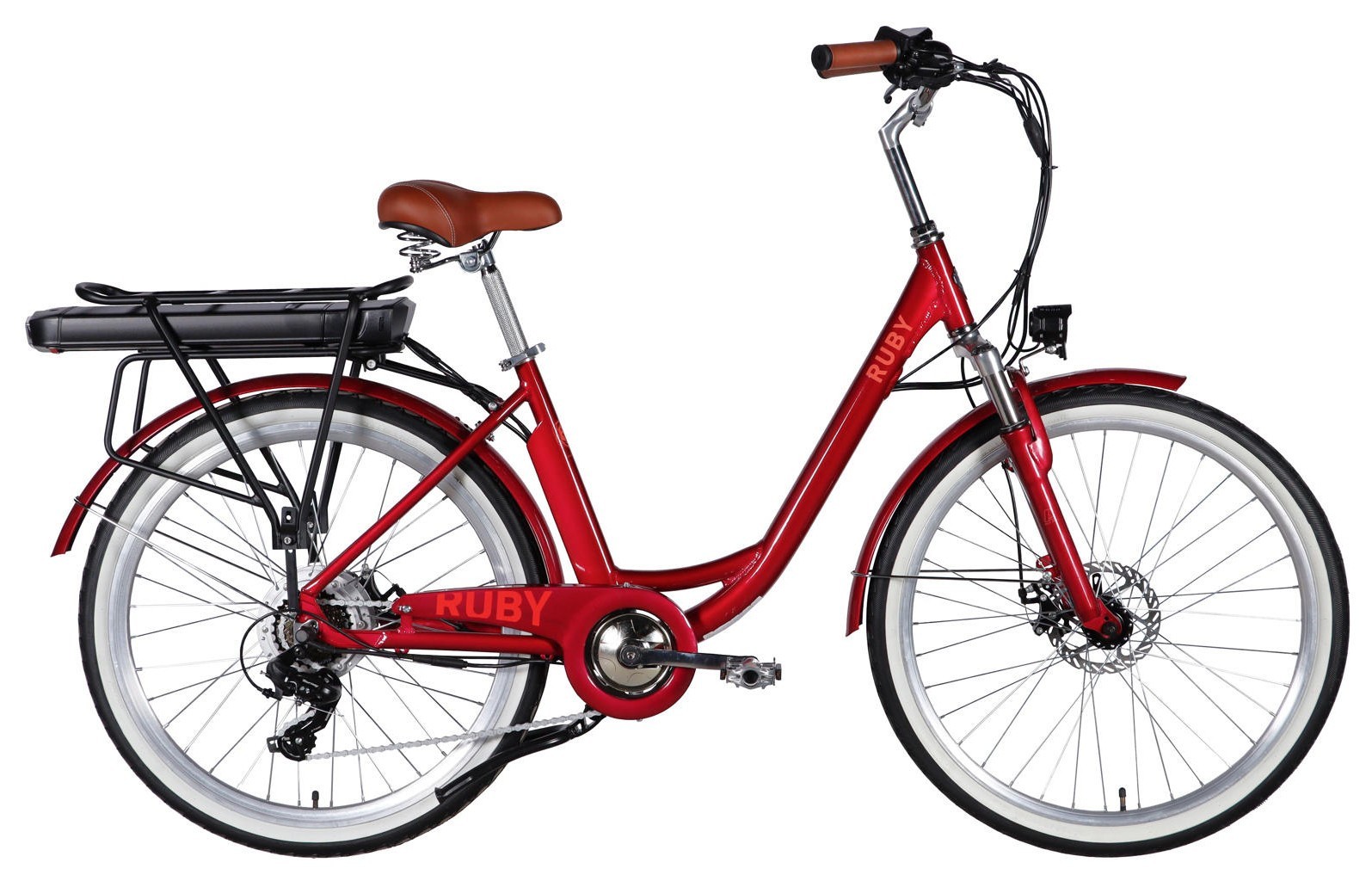 Велосипед с электроприводом 26" AL Dorozhnik eRUBY DD FR рама-17" 48B 15А*ч 500Вт бордовый 2026, ELB-D-26-304