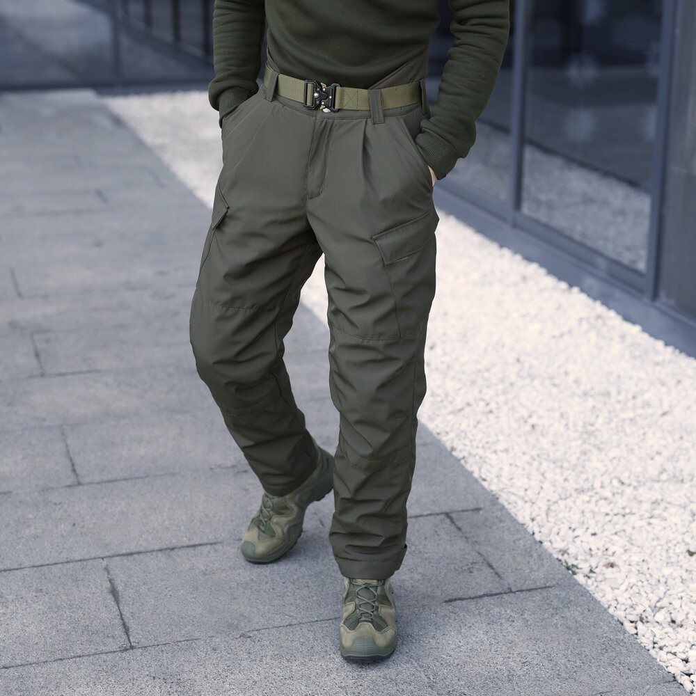 Зимові чоловічі хакі штани Pobedov Fight. Утеплені чоловічі штани зимові хакі, POB_00000006999